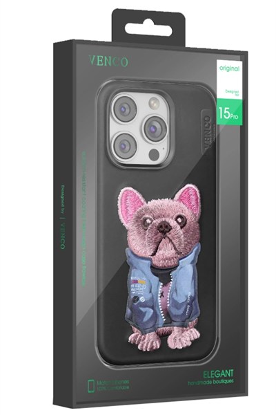 Mey İthalat®  iPhone 16 Pro Max Cute Desenli Kapak - Siyah
