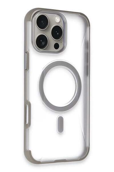 Mey İthalat®  iPhone 16 Pro Max Hilton Magsafe Kapak - Titan Gri