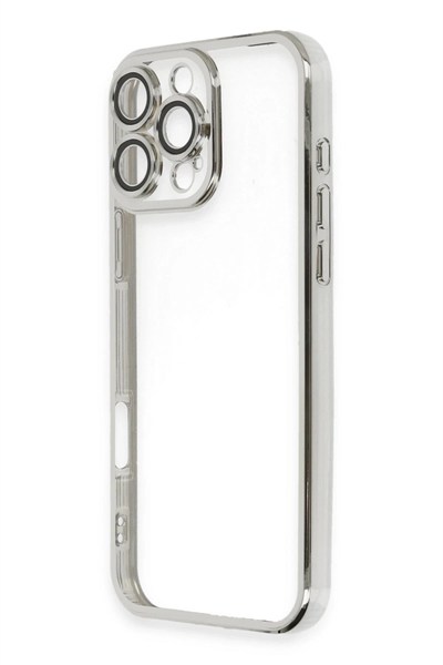 Mey İthalat®  iPhone 16 Pro Max Kılıf  Lensli Silikon - Gümüş