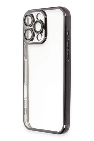Mey İthalat®  iPhone 16 Pro Max Kılıf  Lensli Silikon - Siyah