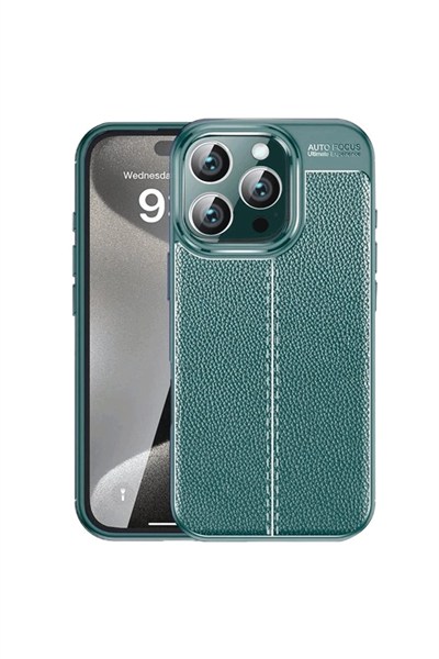 Mey İthalat®  iPhone 16 Pro Max Kılıf Auto Focus Kapak - Koyu Yeşil