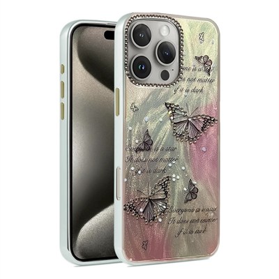 Mey İthalat®  iPhone 16 Pro Max Kılıf Blade Aynalı Desenli Kapak - Desen 6