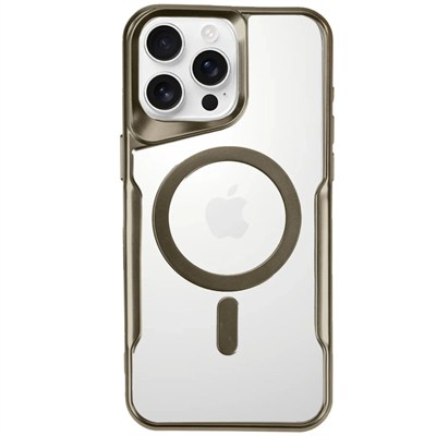 Mey İthalat®  iPhone 16 Pro Max Kılıf Boyi Magsafe Silikon Kapak - Çöl Titanyum
