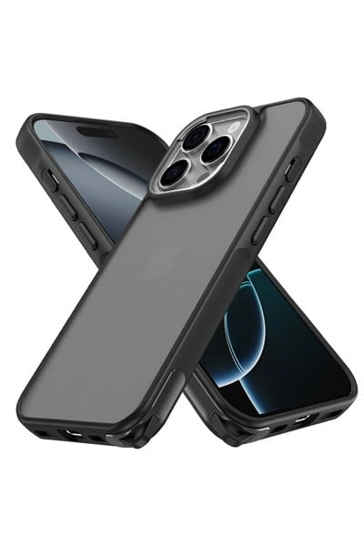 Mey İthalat®  iPhone 16 Pro Max Kılıf Elegant Kapak - Siyah