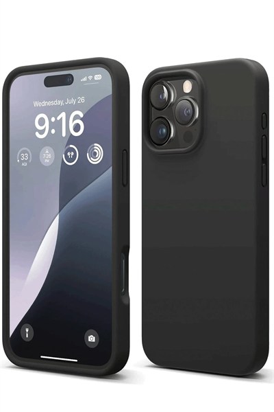 Mey İthalat®  iPhone 16 Pro Max Kılıf First Silikon - Siyah