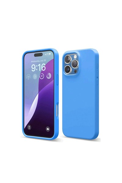 Mey İthalat®  iPhone 16 Pro Max Kılıf First Silikon - Mavi
