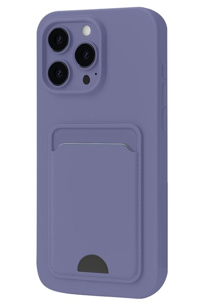 Mey İthalat®  iPhone 16 Pro Max Kılıf Kelvin Kartvizitli Silikon - Lila