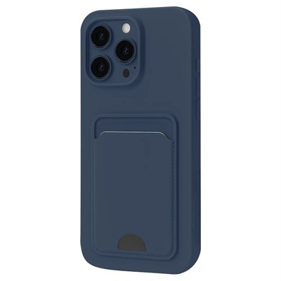 Mey İthalat®  iPhone 16 Pro Max Kılıf Kelvin Kartvizitli Silikon - Lacivert