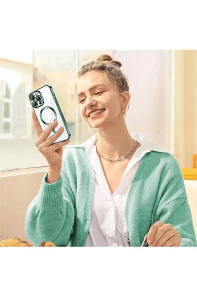 Mey İthalat®  iPhone 16 Pro Max Kılıf Kross Magneticsafe Kapak - Gümüş