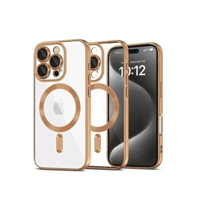 Mey İthalat®  iPhone 16 Pro Max Kılıf Kross Magneticsafe Kapak - Çöl Titanyum