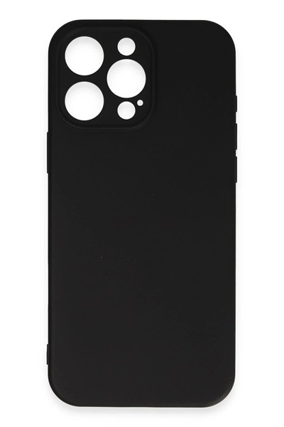 Mey İthalat®  iPhone 16 Pro Max Kılıf Nano içi Kadife Silikon - Siyah