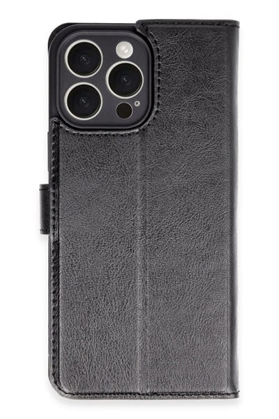 Mey İthalat®  iPhone 16 Pro Max Kılıf Trend S Plus Kapaklı Kılıf - Siyah