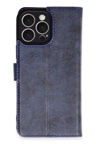 Mey İthalat®  iPhone 16 Pro Max Kılıf Trend S Plus Kapaklı Kılıf - Lacivert