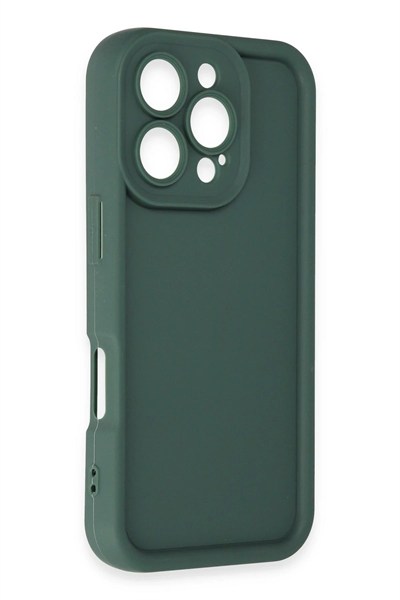 Mey İthalat®  iPhone 16 Pro Max Kılıf Viera Silikon - Koyu Yeşil