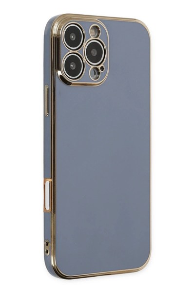 Mey İthalat®  iPhone 16 Pro Max Kılıf Volet Silikon - Mavi