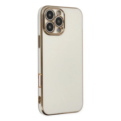 Mey İthalat®  iPhone 16 Pro Max Kılıf Volet Silikon - Beyaz