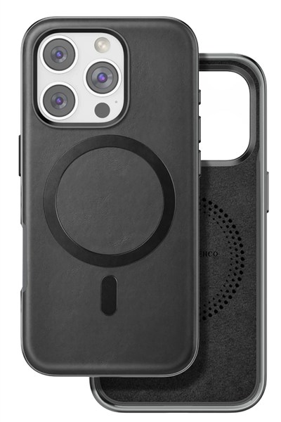 Mey İthalat®  iPhone 16 Pro Max Puskas Magsafe Kapak - Siyah