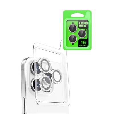 Mey İthalat®  iPhone 16 Pro Max Raze Metal Kamera Lens - Beyaz