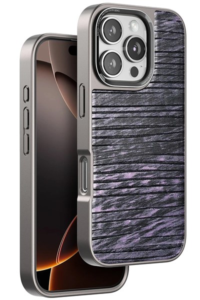 Mey İthalat®  iPhone 16 Pro Max Wave Kapak - Derin Mor