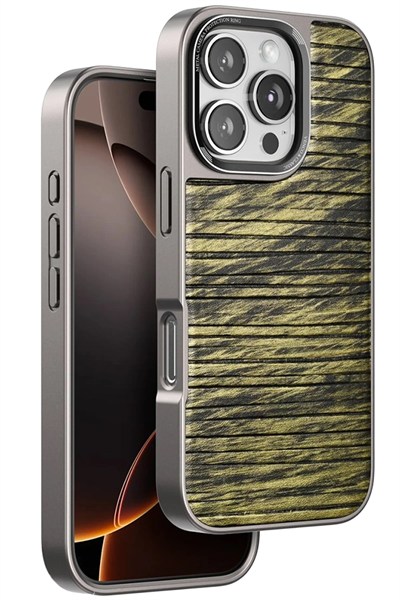 Mey İthalat®  iPhone 16 Pro Max Wave Kapak - Koyu Kahve