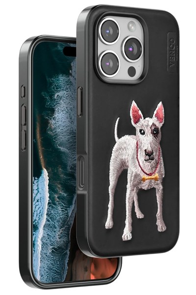 Mey İthalat®  iPhone 16 Pro Perma Desenli Kapak - Siyah