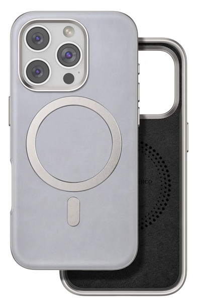 Mey İthalat®  iPhone 16 Pro Puskas Magsafe Kapak - Titan Gri