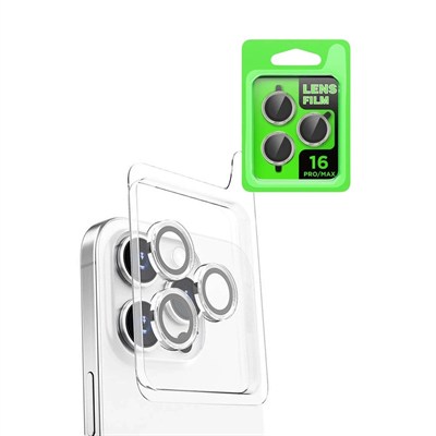 Mey İthalat®  iPhone 16 Pro Raze Metal Kamera Lens - Beyaz