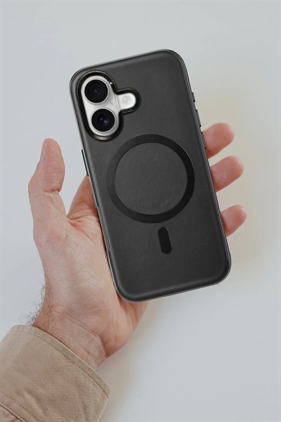 Mey İthalat®  iPhone 16 Puskas Magsafe Kapak - Açık Kahve