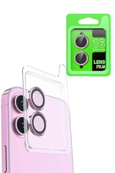 Mey İthalat®  iPhone 16 Raze Metal Kamera Lens - Pembe