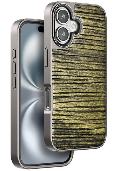 Mey İthalat®  iPhone 16 Wave Kapak - Koyu Kahve