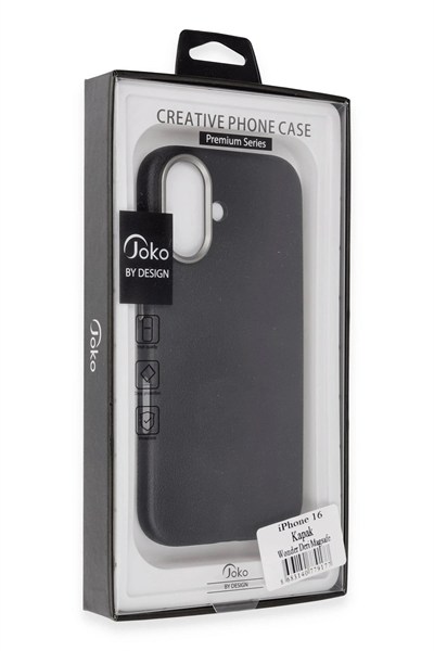 Mey İthalat®  iPhone 16 Wonder Deri Magsafe Kapak - Titan Gri
