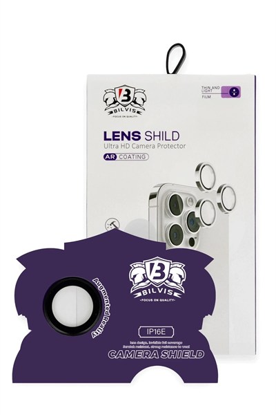 Mey İthalat®  iPhone 16E Bilvis Titan Kamera Lens - Siyah