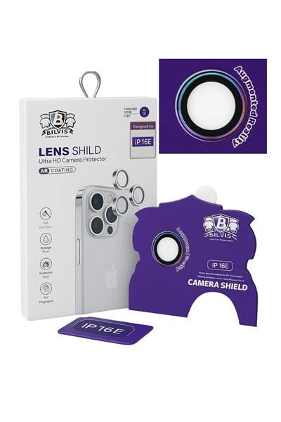 Mey İthalat®  iPhone 16E Bilvis Titan Kamera Lens - Rainbow