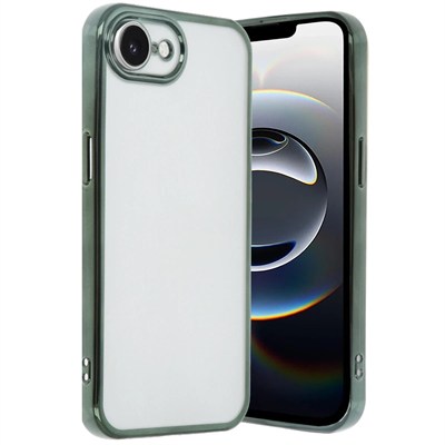 Mey İthalat®  iPhone 16E Kılıf  Lensli Silikon - Yeşil