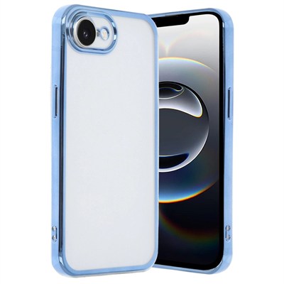 Mey İthalat®  iPhone 16E Kılıf  Lensli Silikon - Açık Mavi