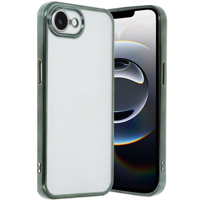 Mey İthalat®  iPhone 16E Kılıf  Lensli Silikon - Yeşil