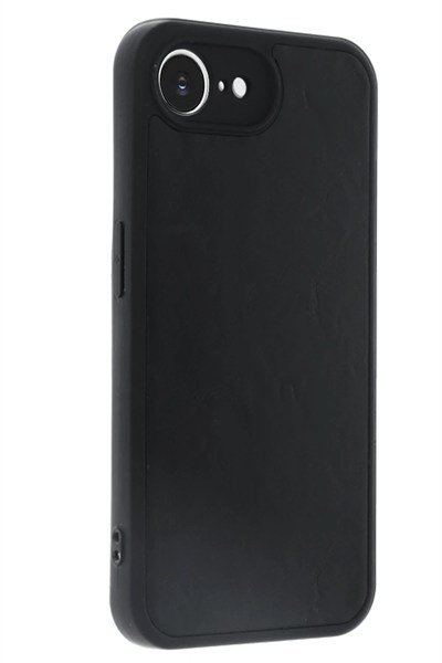 Mey İthalat®  iPhone 16E Kılıf Aras Deri Kapak - Siyah