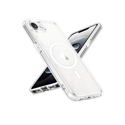 Mey İthalat®  iPhone 16E Kılıf Magneticsafe Şeffaf Silikon - Şeffaf