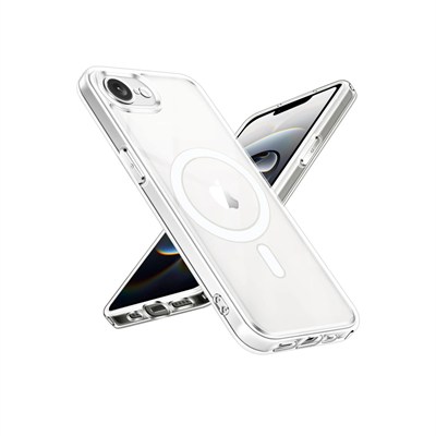 Mey İthalat®  iPhone 16E Kılıf Magneticsafe Şeffaf Silikon - Şeffaf