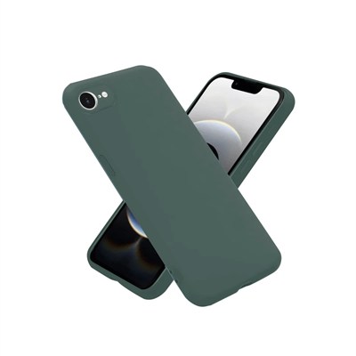 Mey İthalat®  iPhone 16E Kılıf Nano içi Kadife Silikon - Koyu Yeşil