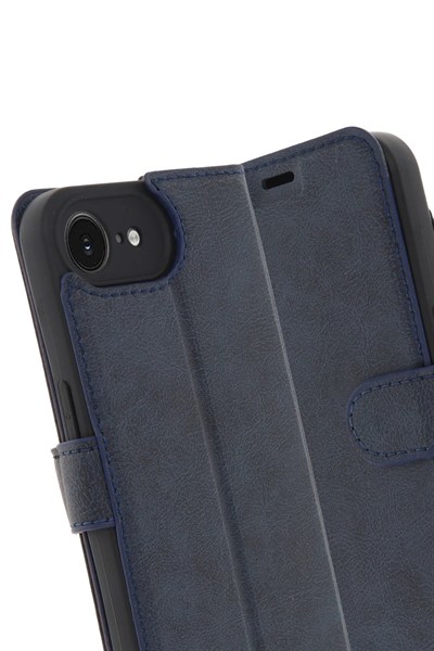 Mey İthalat®  iPhone 16E Kılıf Trend S Plus Kapaklı Kılıf - Lacivert