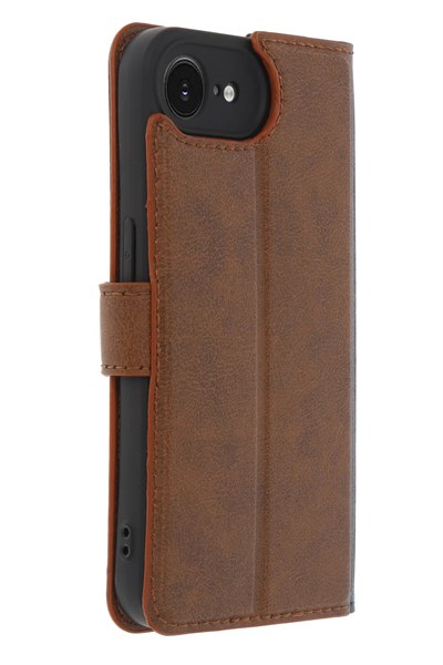 Mey İthalat®  iPhone 16E Kılıf Trend S Plus Kapaklı Kılıf - Taba