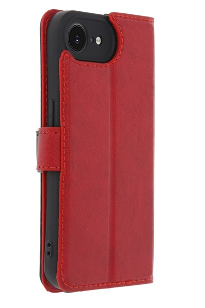 Mey İthalat®  iPhone 16E Kılıf Trend S Plus Kapaklı Kılıf - Kırmızı