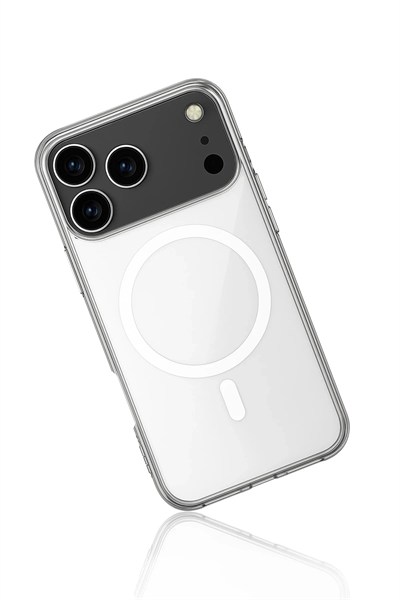 Mey İthalat®  iPhone 17 Pro Max Kılıf Magneticsafe Şeffaf Silikon - Şeffaf