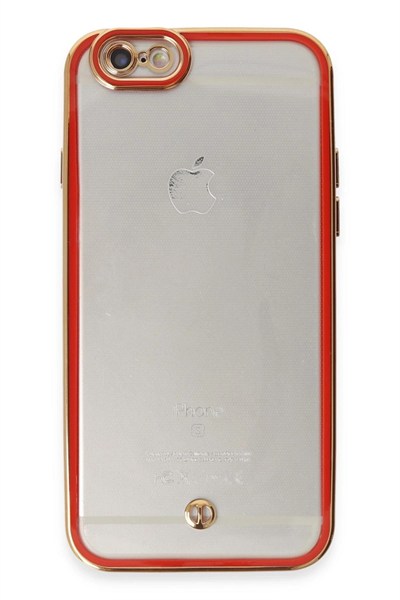 Mey İthalat®  iPhone 6 Kılıf Liva Lens Silikon - Kırmızı