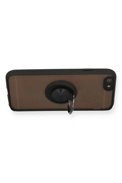 Mey İthalat®  iPhone 6 Kılıf Montreal Yüzüklü Silikon Kapak - Siyah
