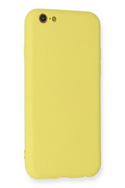 Mey İthalat®  iPhone 6 Kılıf Nano içi Kadife Silikon - Sarı