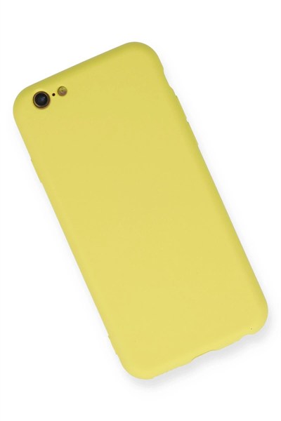 Mey İthalat®  iPhone 6 Kılıf Nano içi Kadife Silikon - Sarı