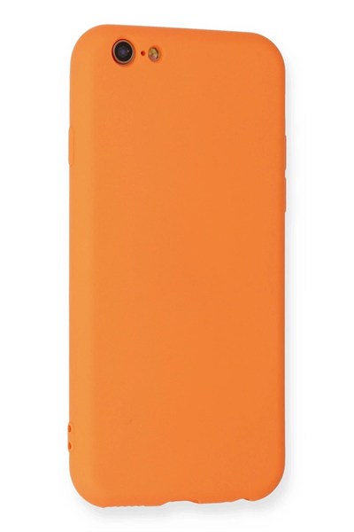 Mey İthalat®  iPhone 6 Kılıf Nano içi Kadife Silikon - Turuncu