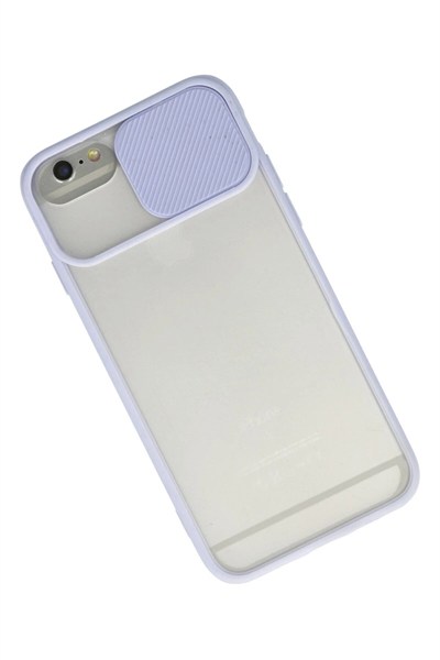 Mey İthalat®  iPhone 6 Kılıf Palm Buzlu Kamera Sürgülü Silikon - Lila